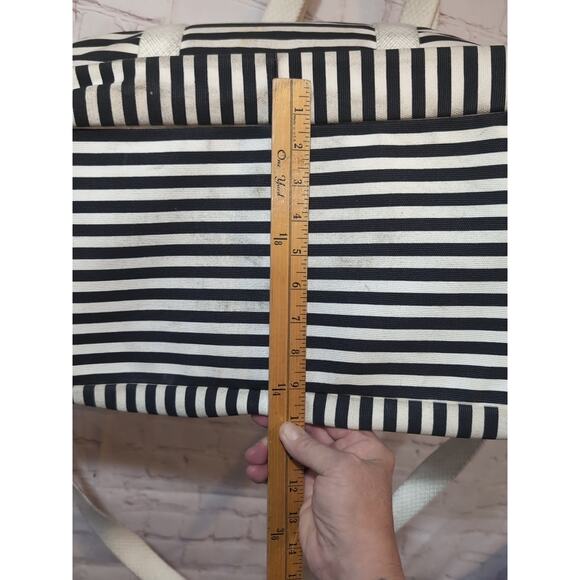 Kate Spade Travel Saturday Weekender Canvas Bag Luggage Striped - Picture 13 of 16
